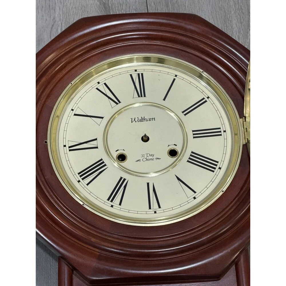 Waltham 31 Day Chime Regulator Mechanical Wall Clock Korea Parts or Repair